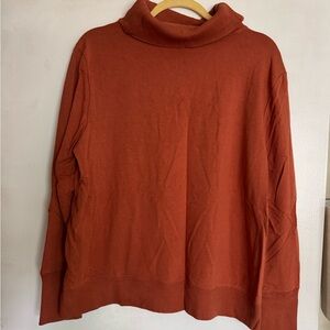 Amazon Essentials Cozy Rust Mock Neck Athleisure Sweater Size L